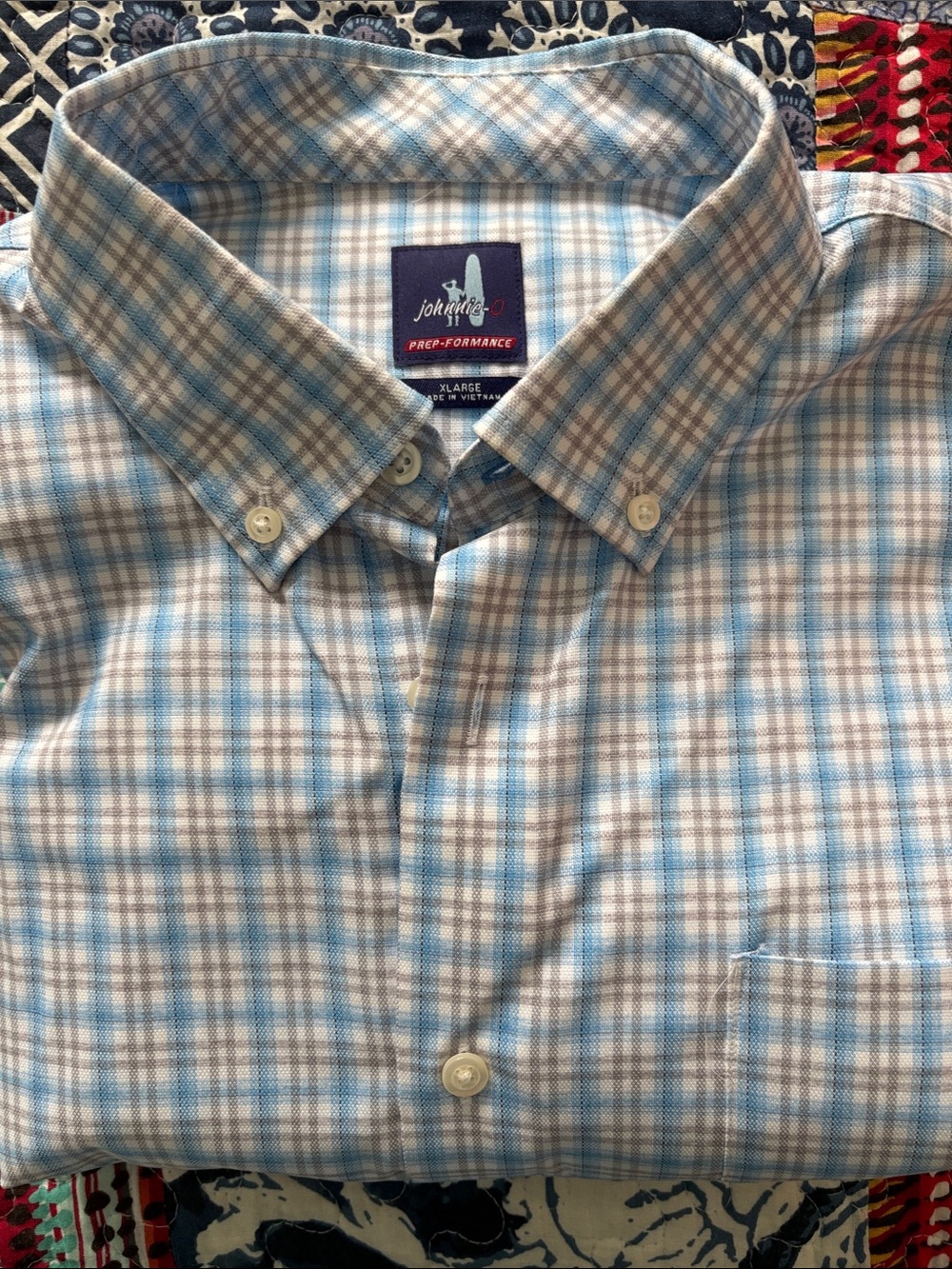 Johnnie-O performance extra large, long sleeve button-down dress shirt